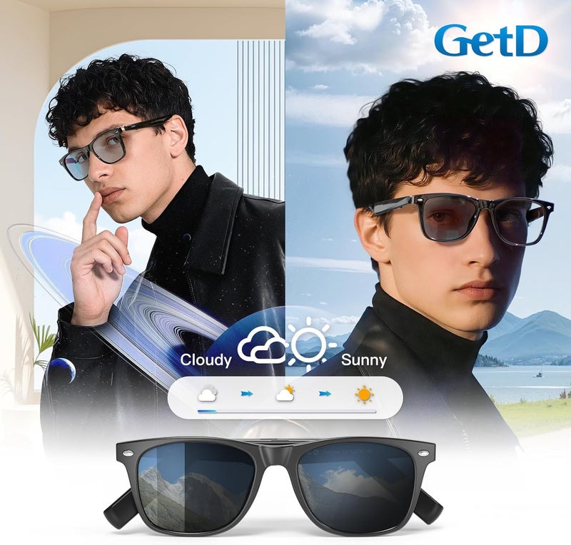 GetD 2026 AI Glasses for Men & Women, Smart Glasses Powered by ChatGPT, AI Real-time Translation with 145 Languages, 11H Music Play, Bluetooth Glasses with Photochromic Lens for Daily Use, Travel - Image 5